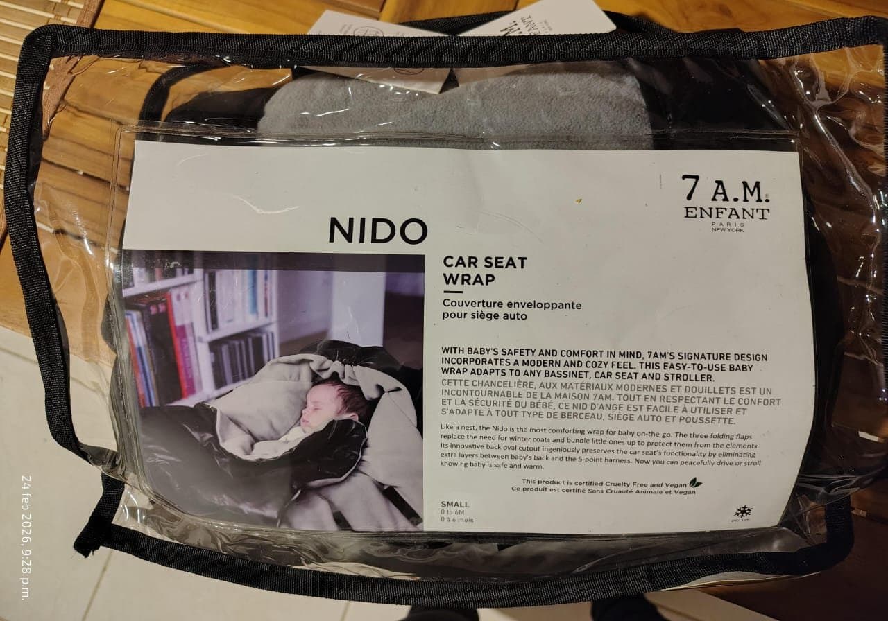 Nido Car Seat Wrap 7 A.M. ENFANT Negro 0-6M