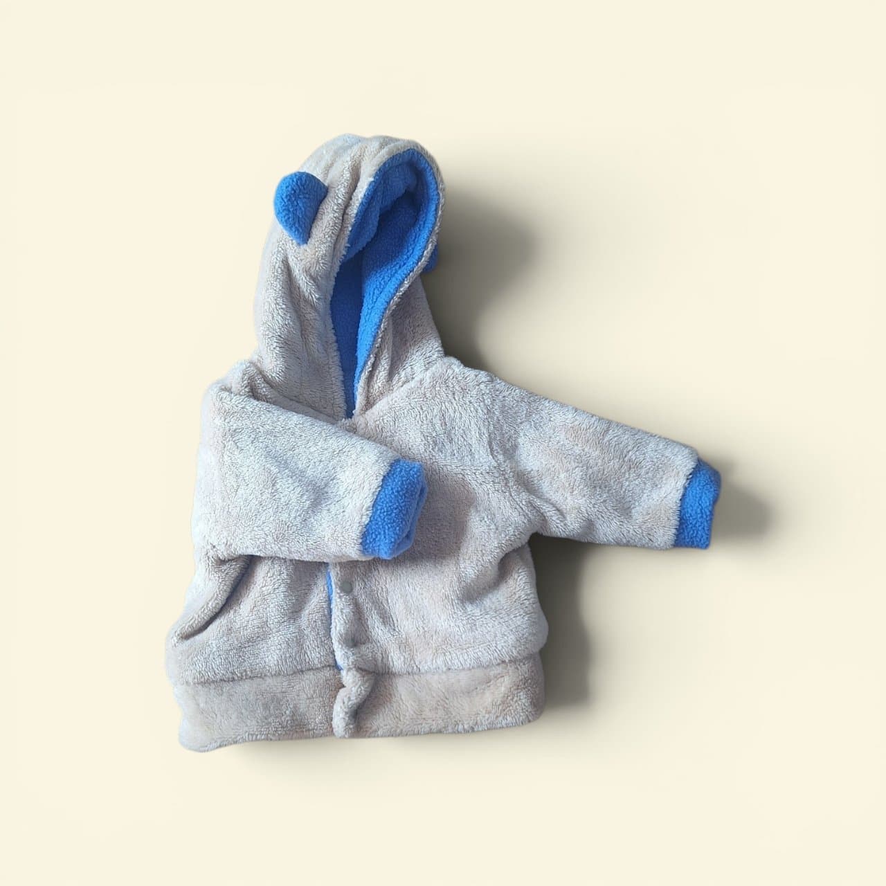 Chaqueta Reversible Café y Azul Recién Nacido