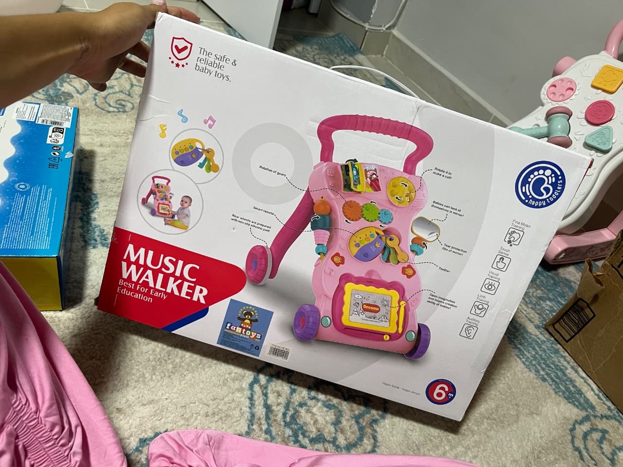 Caminador Multifuncional Huanger Rosa +6 Meses